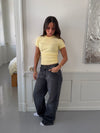 Sylvia strikket t-shirt - Gul