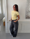 Sylvia strikket t-shirt - Gul