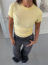 Sylvia strikket t-shirt - Gul