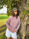 Orla strikbluse - Lyselilla