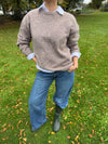 Orla strikbluse - Taupe