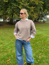 Orla strikbluse - Taupe
