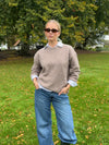 Orla strikbluse - Taupe