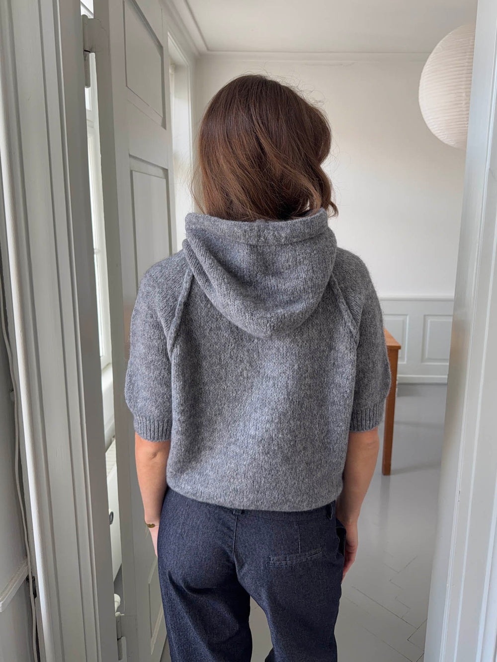 Vanja strikket hoodie - Grå