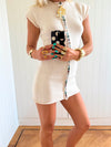 Scandivv strikkjole med knapper - Off white