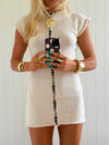 Scandivv strikkjole med knapper - Off white