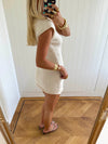 Scandivv strikkjole med knapper - Off white