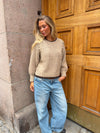 Lilou striktrøje - Beige/brun