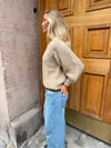 Lilou striktrøje - Beige/brun