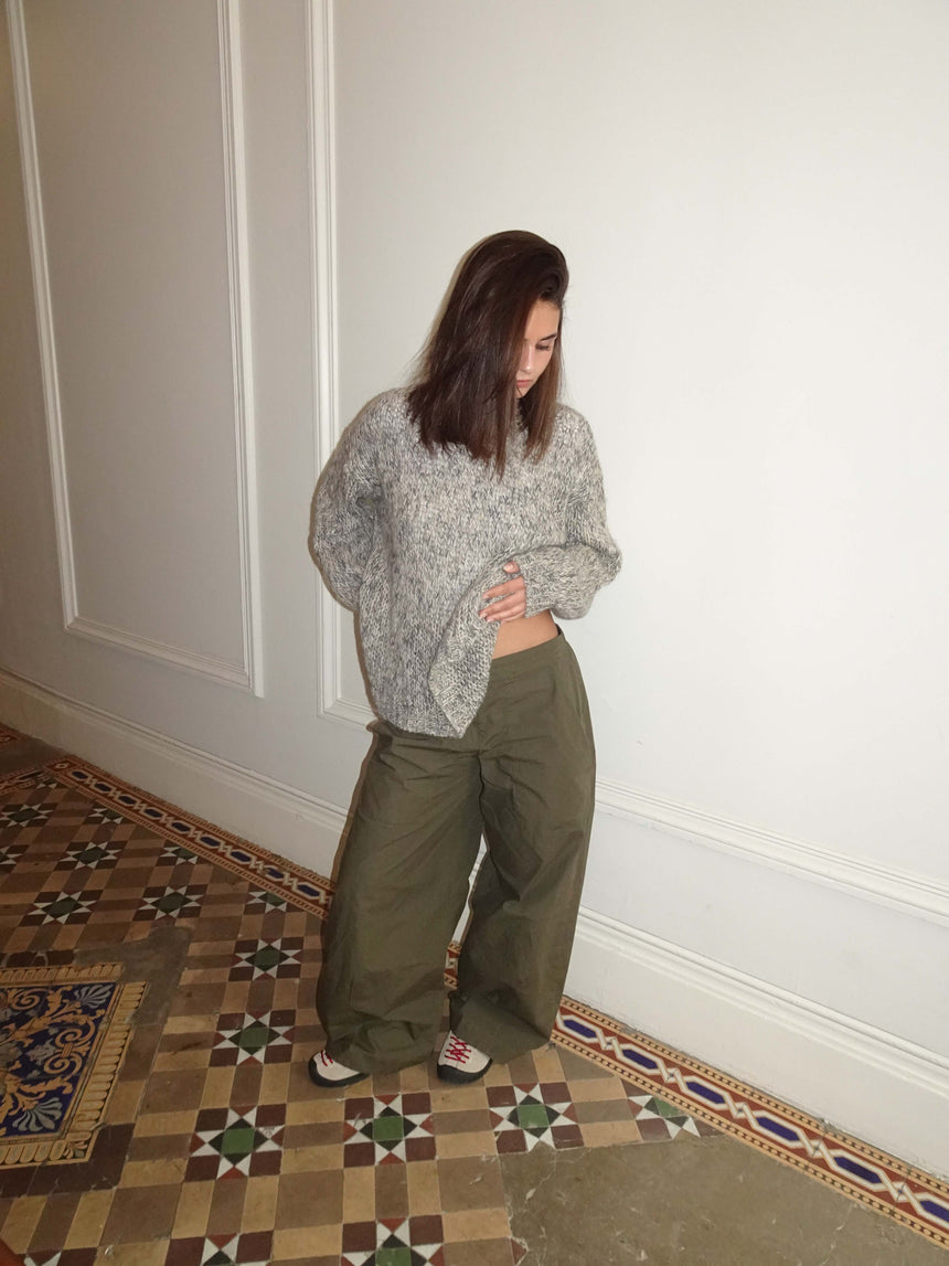 Jeala striktrøje - Beige/grå