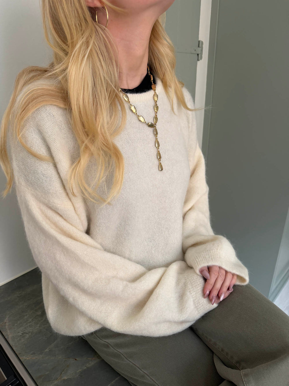 Sierra striktrøje - Off-white