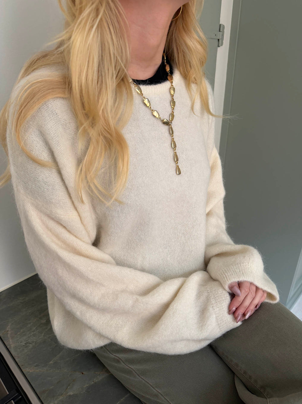 Sierra striktrøje - Off-white