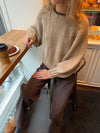 Lilou striktrøje - Beige/brun