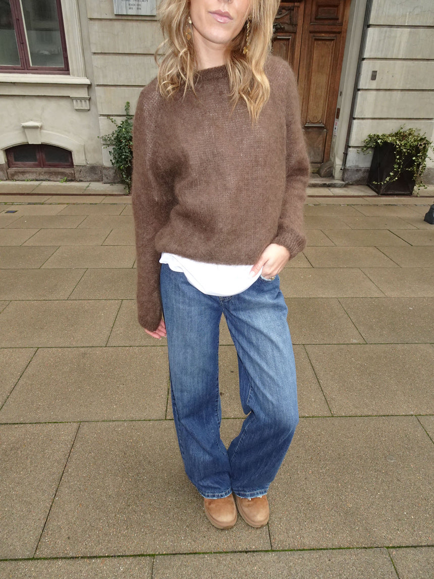 Zuzanna mohair striktrøje - Brun