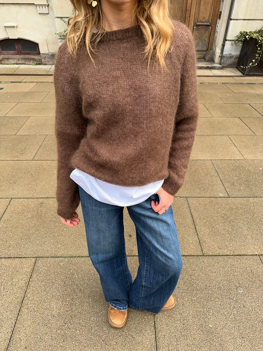 Zuzanna mohair striktrøje - Brun