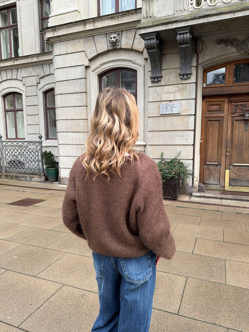 Zuzanna mohair striktrøje - Brun