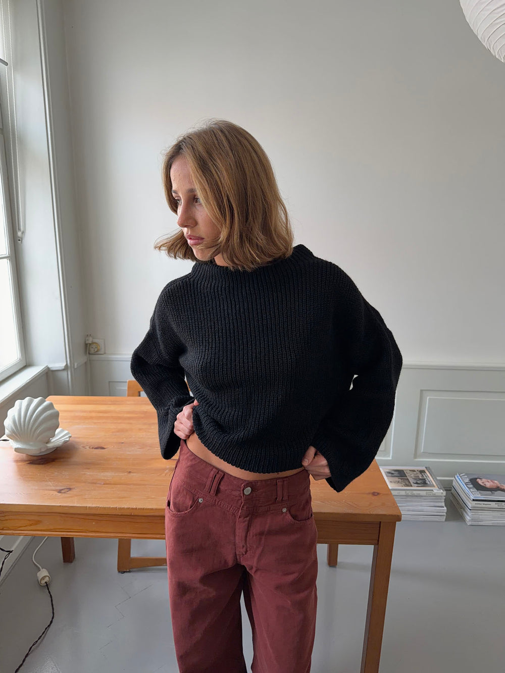 Cholana striktrøje med åben ryg - Sort