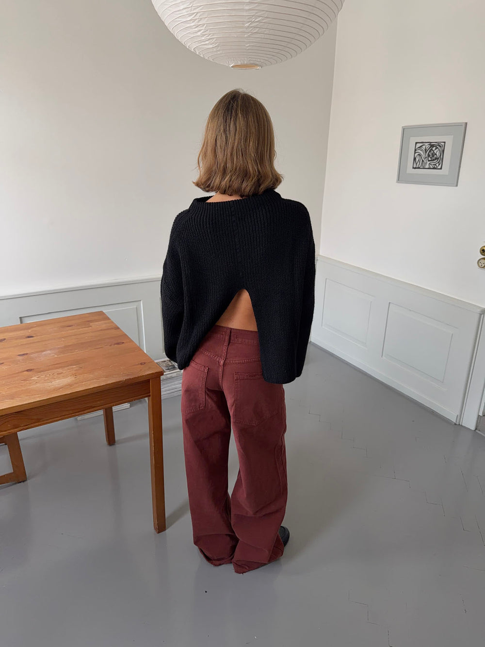 Cholana striktrøje med åben ryg - Sort