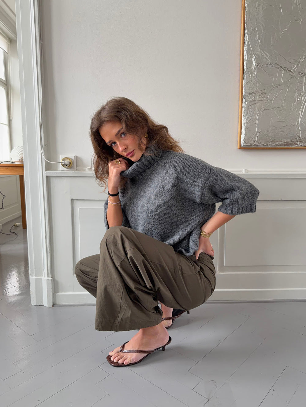 Dubleo striktrøje med korteærmer - Grå