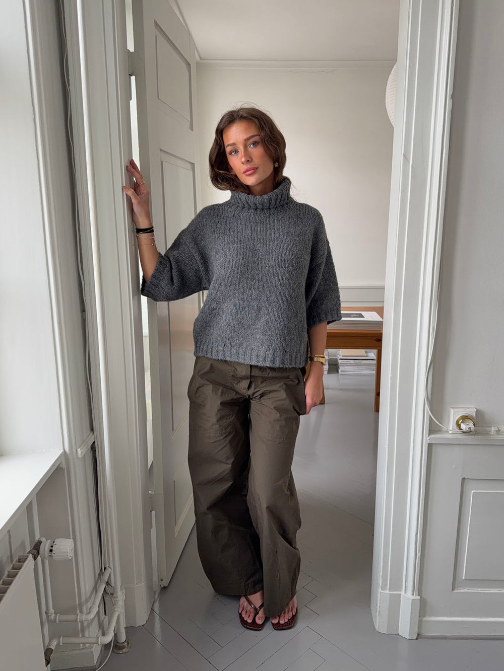 Dubleo striktrøje med korteærmer - Grå