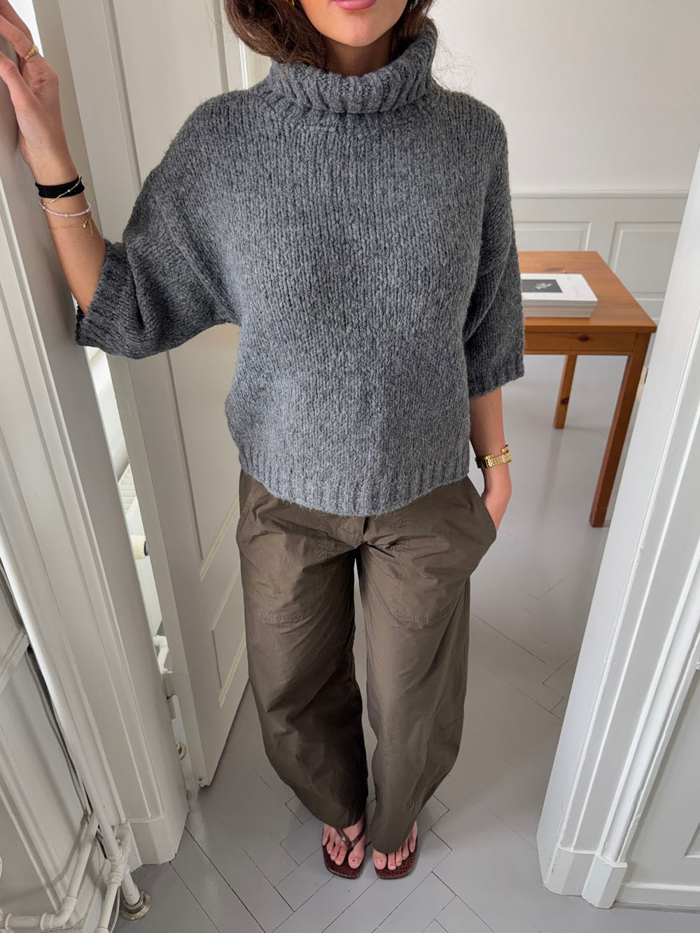 Dubleo striktrøje med korteærmer - Grå