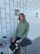 Idun striktrøje med turtleneck - Kaki
