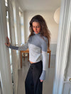 Swela striktrøje med turtleneck - Lyseblå/mørkeblå