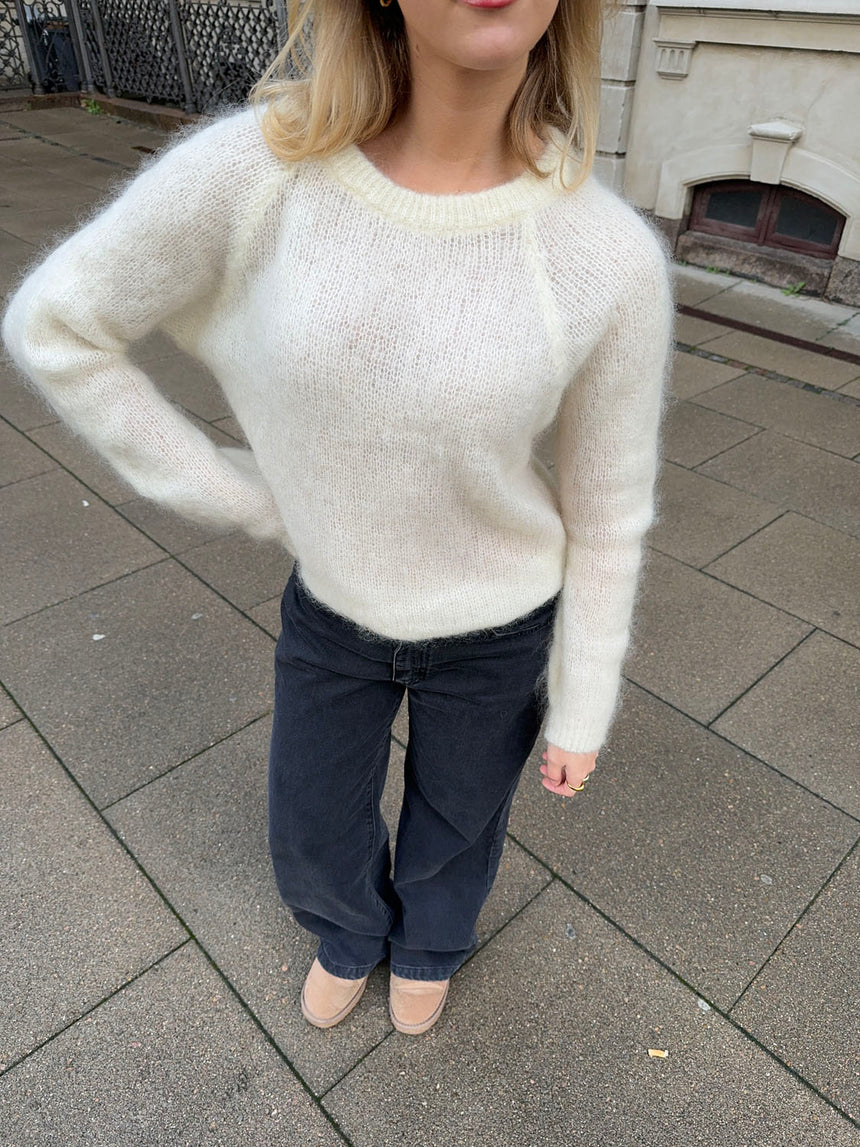 Zuzanna mohair striktrøje - Hvid