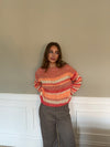 Helin striktrøje - Rød/Orange