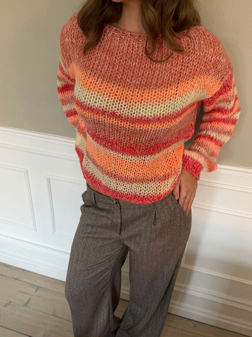 Helin striktrøje - Rød/Orange