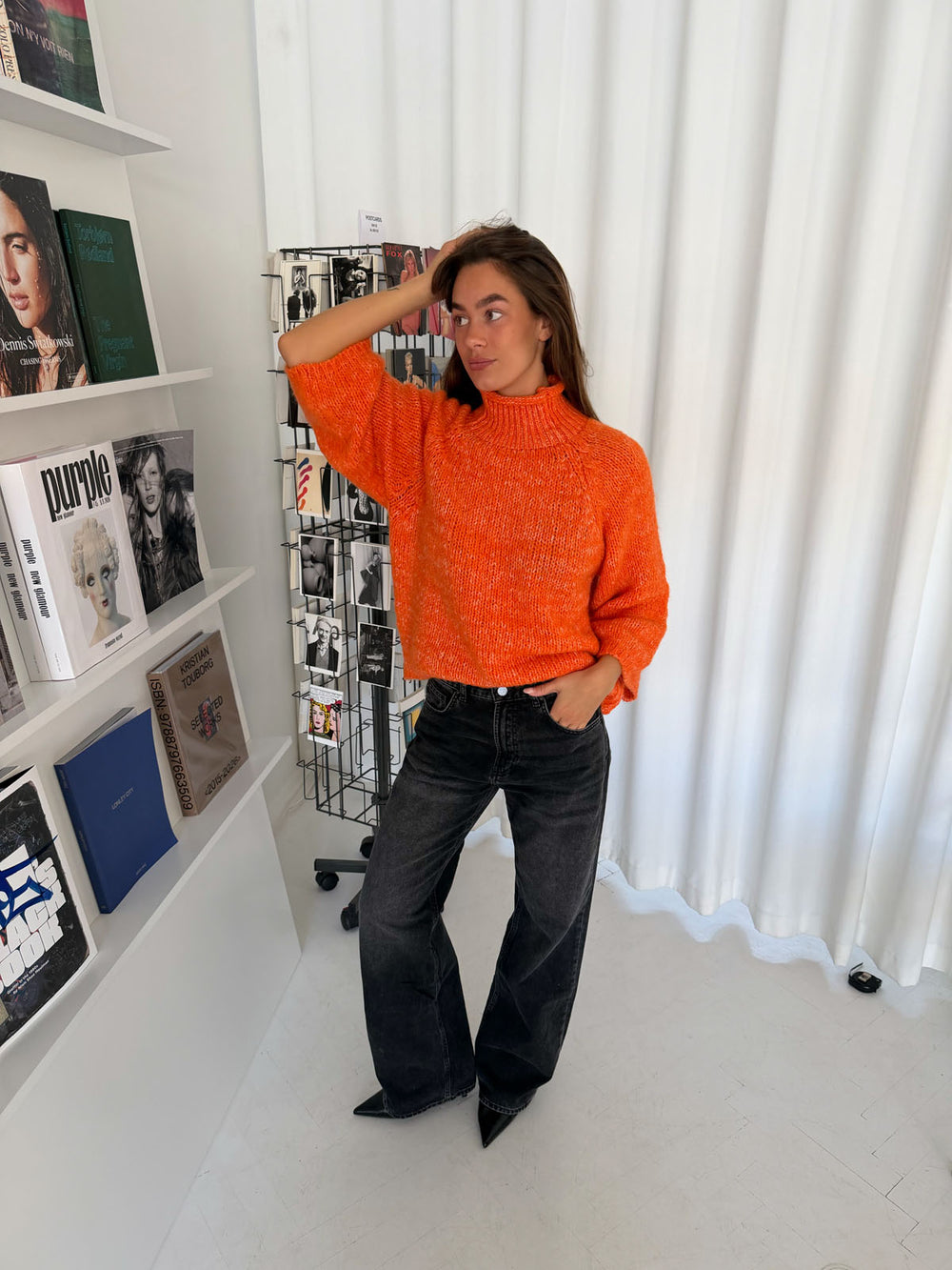 Aire striktrøje med turtleneck - Orange