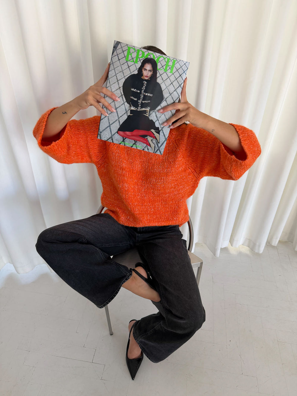Aire striktrøje med turtleneck - Orange