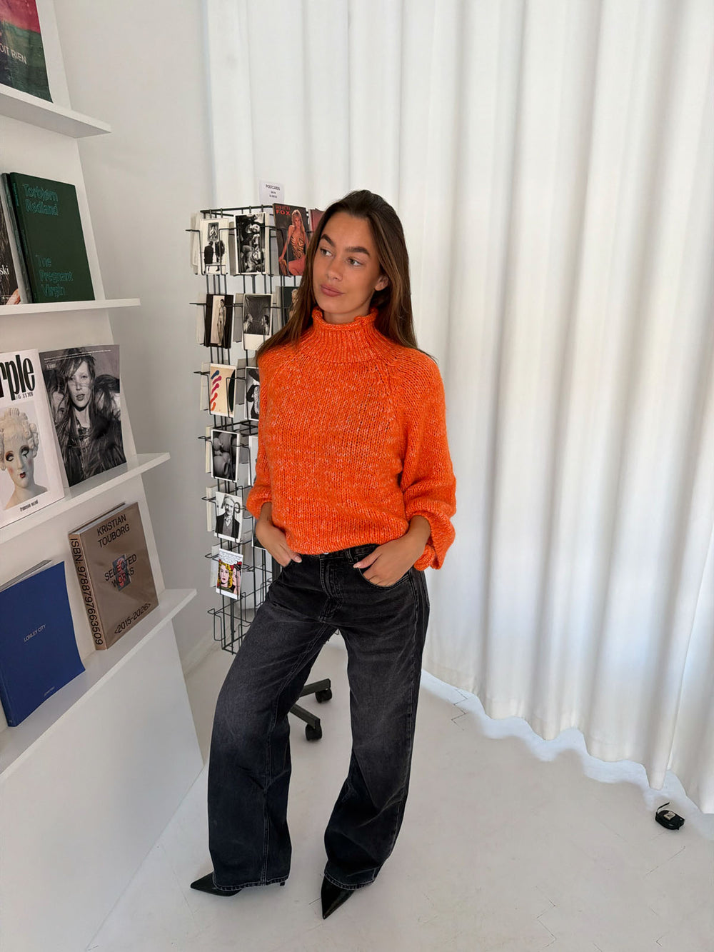 Aire striktrøje med turtleneck - Orange
