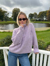 Cally striktrøje med turtleneck - Lyselilla