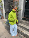 Valdamara striktrøje med turtleneck - Lime grøn