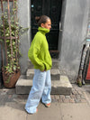 Valdamara striktrøje med turtleneck - Lime grøn