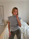 Nivena strikvest med turtleneck - Lysegrå