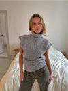 Nivena strikvest med turtleneck - Lysegrå