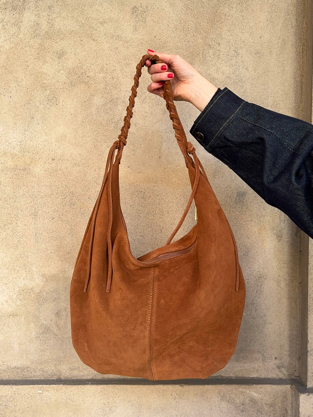 Fiala suede taske - Brun