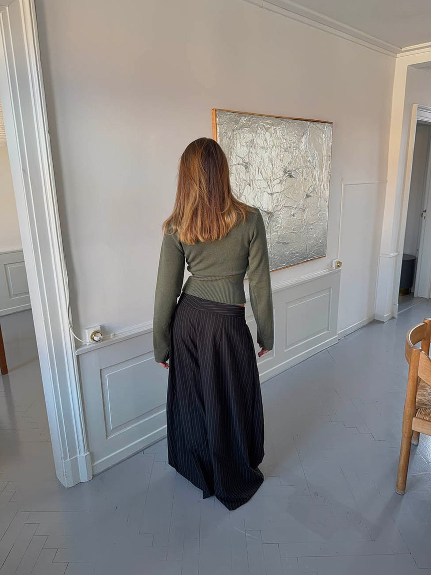 Klausa suitpants med nålestriber - Sort/hvid