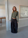 Klausa suitpants med nålestriber - Sort/hvid