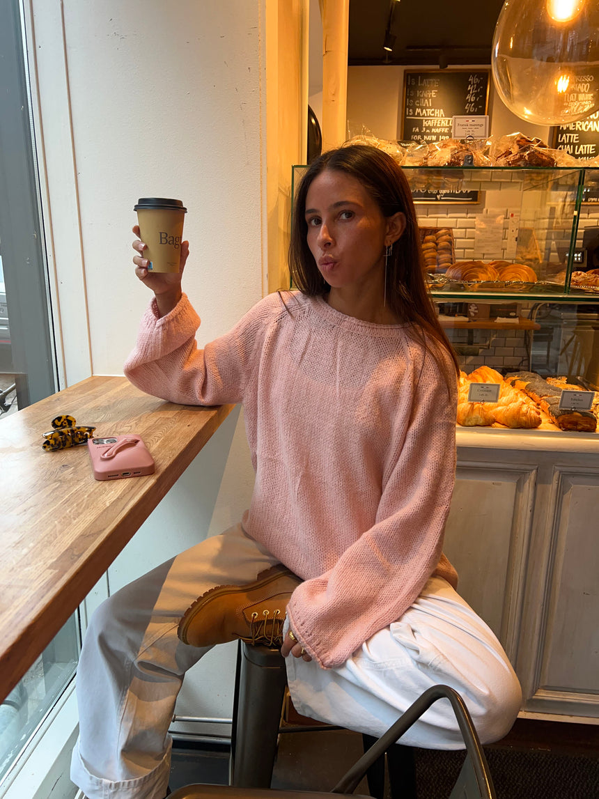 Jhene striktrøje - Lyserød