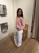 Aiko sweater med v-udskæring - Lyserød
