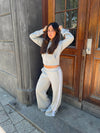 Obban sweatpants med blonder - Grå/hvid