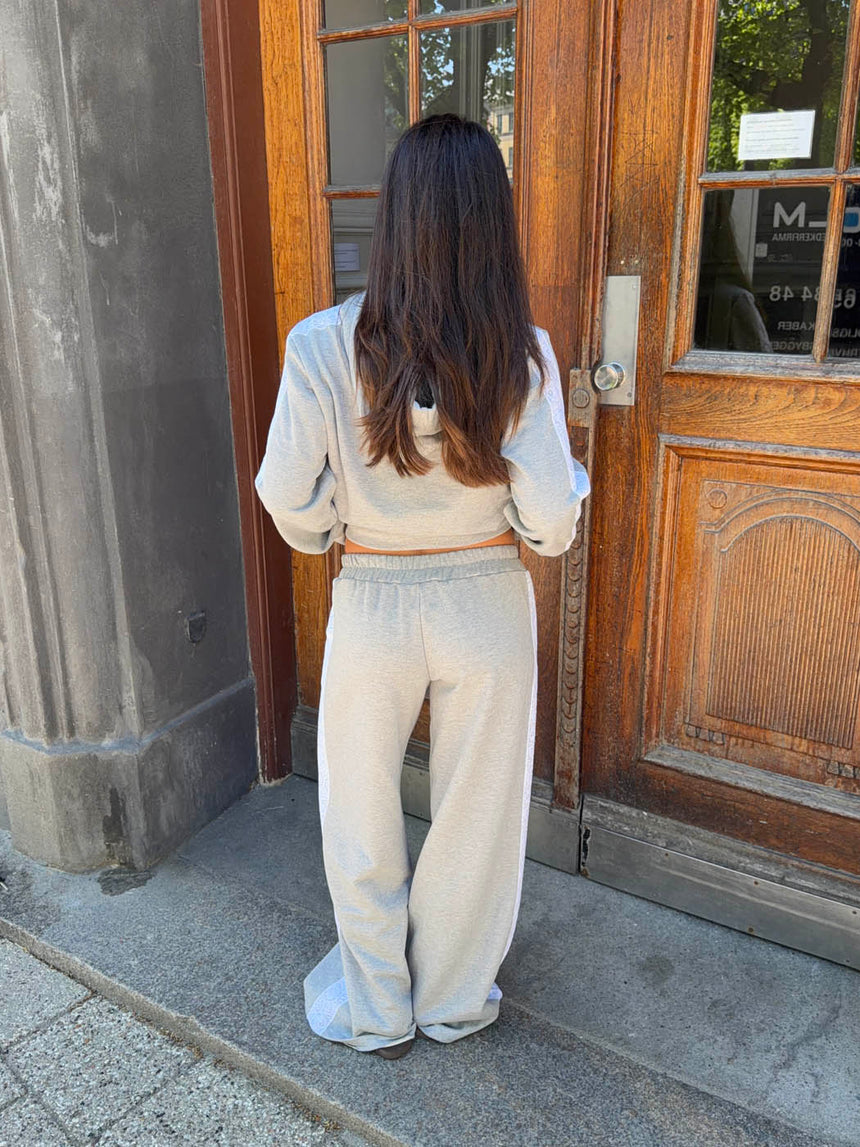 Obban sweatpants med blonder - Grå/hvid