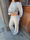 Obban sweatpants med blonder - Grå/hvid