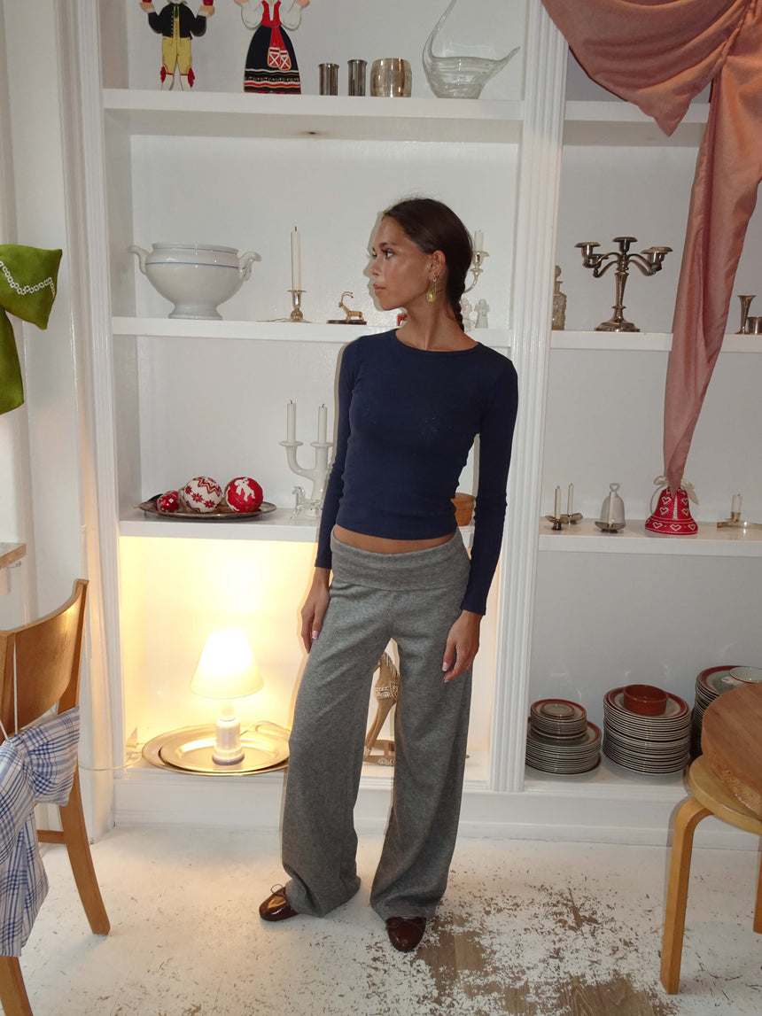 Fia sweatpants med fold - Grå