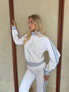 Isabelle sweatshirt - Hvid/lyseblå