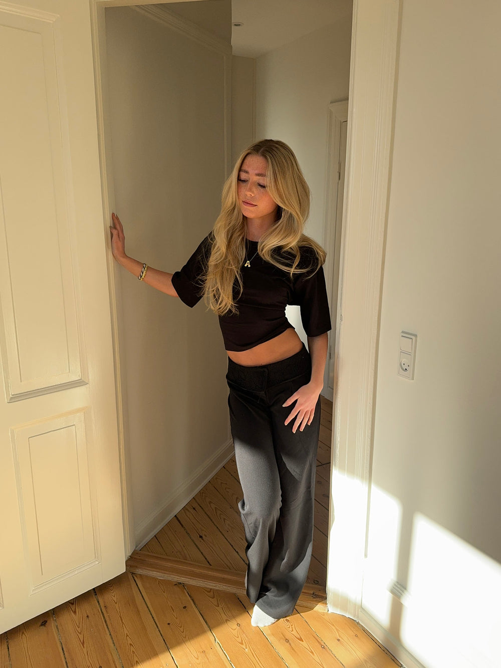 Conida figursyet t-shirt med bånd - Sort