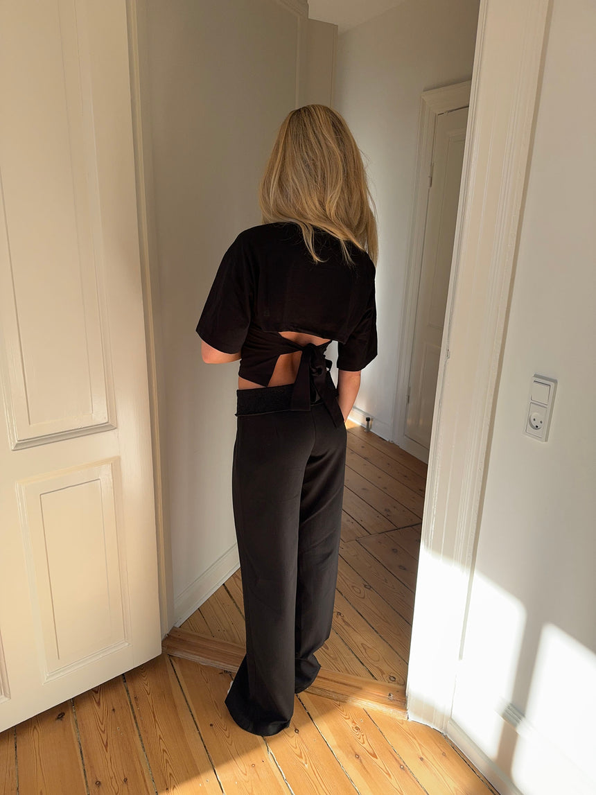 Conida figursyet t-shirt med bånd - Sort